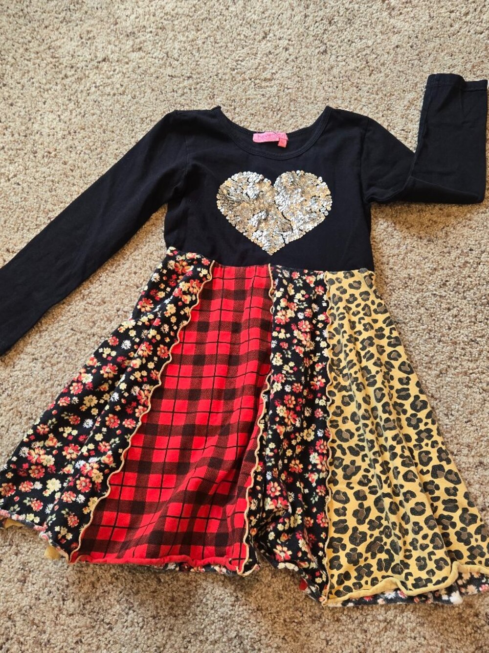 Haven Girl Holiday Patchwork dress Girl 6x Sequin Christmas Vintage
